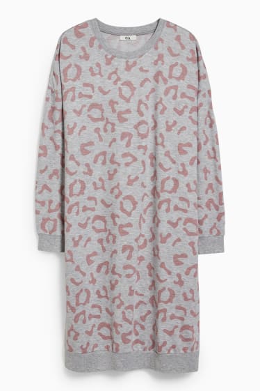 Femmes - Chemise de nuit - à motif - gris chiné