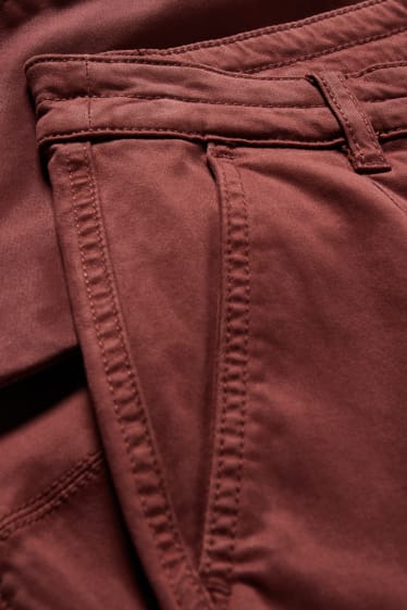 Donna - Pantaloni cargo - vita media - slim fit - LYCRA® - marrone