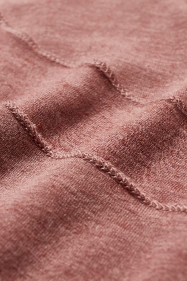 Femei - Bluză de corp cu conținut de cașmir - roz închis