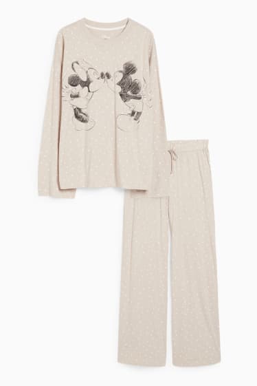 Damen - Pyjama - gepunktet - Disney - beige