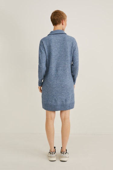 Femmes - Robe en maille - bleu chiné