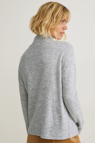 Damen - Pullover  - hellgrau-melange