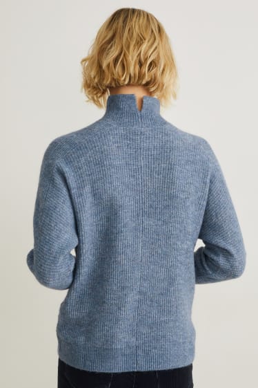 Damen - Pullover - blau-melange