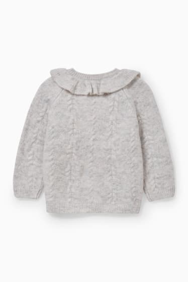 Neonate - Cardigan per neonate - motivo a treccia - bianco-melange