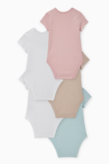 Babies - Multipack of 5 - baby bodysuit - white / rose