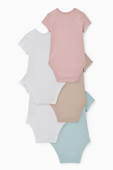 Bébés filles - Lot de 5 - bodys pour bébé - blanc / rose