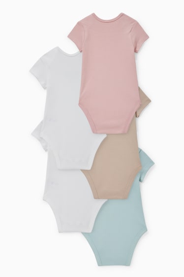 Bébés - Lot de 5 - bodys pour bébé - blanc / rose