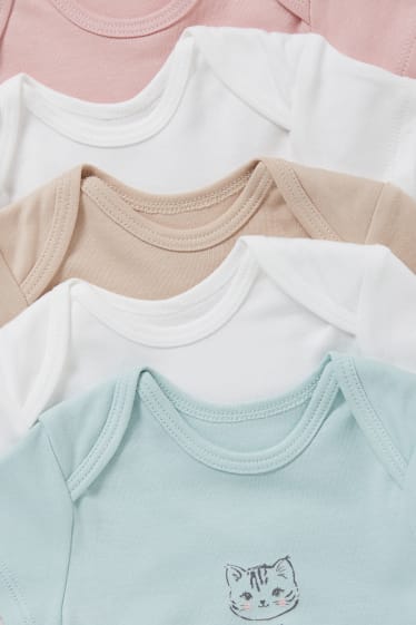 Bébés filles - Lot de 5 - bodys pour bébé - blanc / rose