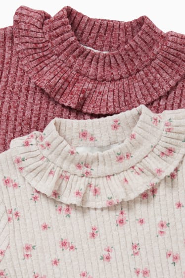 Kinderen: meisjes - Set van 2 - longsleeve - crème wit