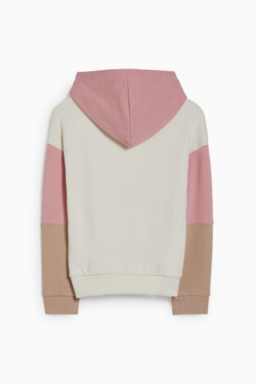 Kinderen: meisjes - Hoodie - glanseffect - crème wit