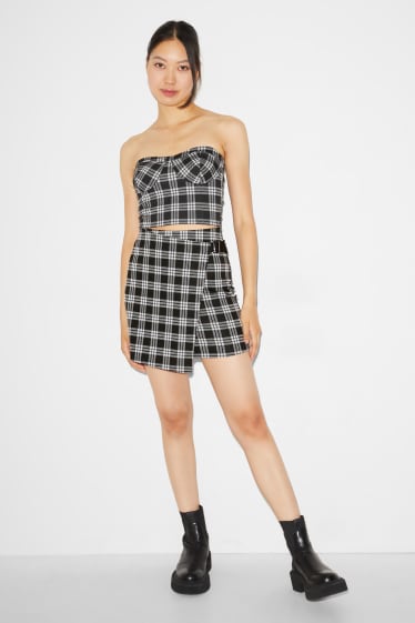 Donna - Minigonna - a quadretti - nero / bianco