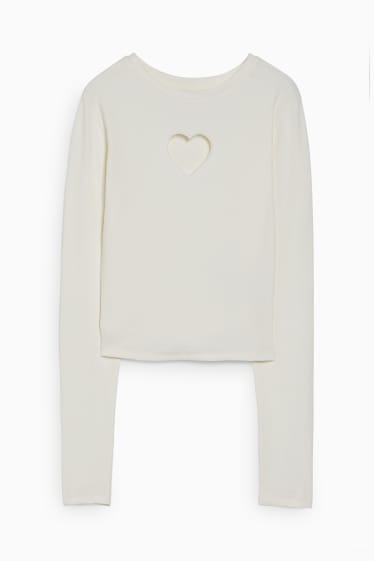 Teens & young adults - CLOCKHOUSE - cropped long sleeve top - cremewhite
