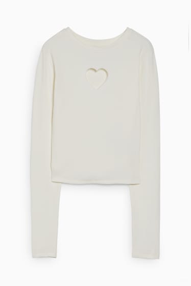 Damen - CLOCKHOUSE - Crop Langarmshirt - cremeweiß
