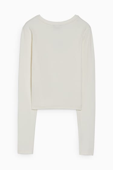 Damen - CLOCKHOUSE - Crop Langarmshirt - cremeweiß