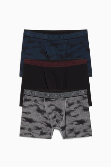 Hommes - Lot de 3 - boxers - LYCRA® - bleu foncé / gris