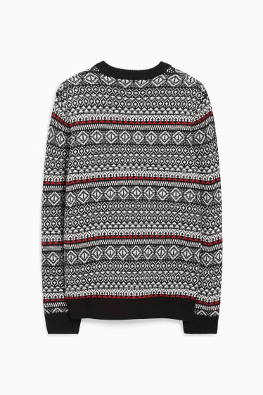 Herren - Pullover - schwarz / weiß