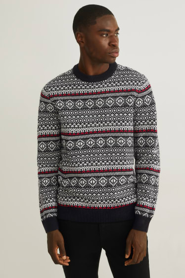 Herren - Pullover - schwarz / weiß