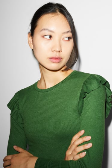 Mujer - CLOCKHOUSE - camiseta de manga larga - verde oscuro