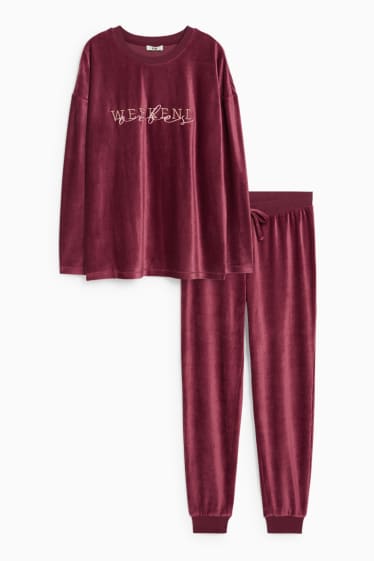 Damen - Pyjama - bordeaux
