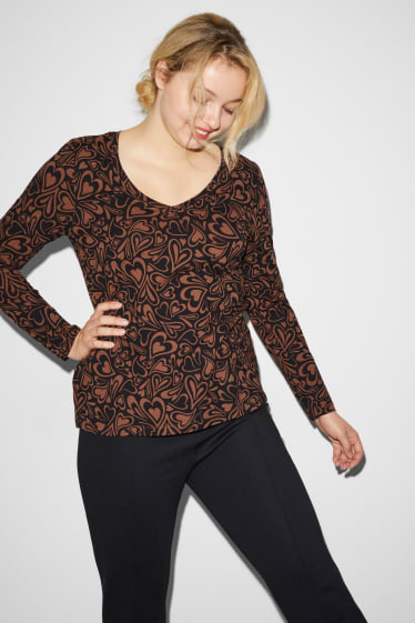 Teens & young adults - CLOCKHOUSE - Recover™- long sleeve top - patterned - brown