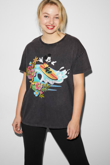 Dona - CLOCKHOUSE - samarreta de màniga curta - Mickey Mouse - gris fosc