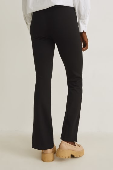 Damen - Jersey-Hose - Flared - schwarz