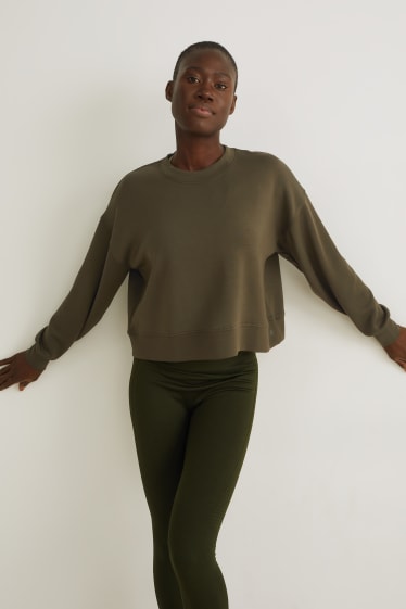 Femei - Bluză de molton - yoga - material reciclat - verde închis