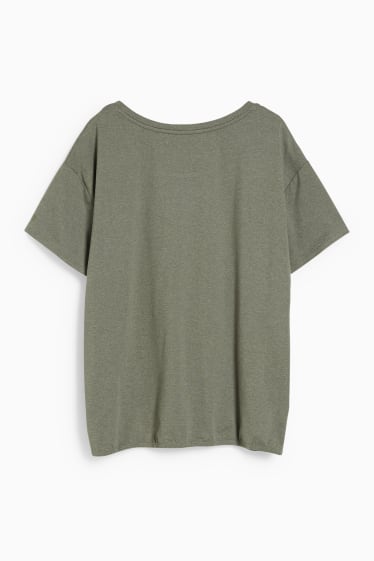 Donna - Maglia sportiva - yoga - 4 Way Stretch - verde melange