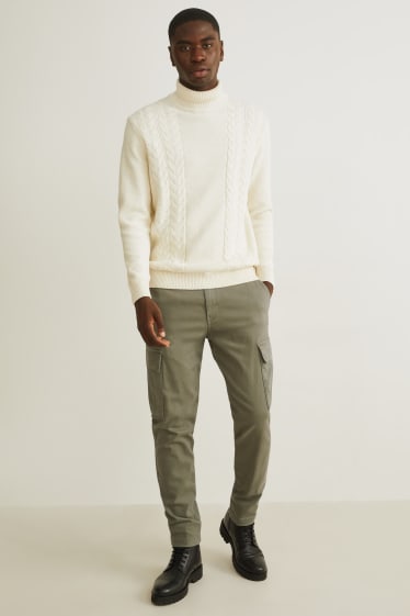 Hommes - Pantalon cargo - tapered fit - Flex - LYCRA® - vert clair
