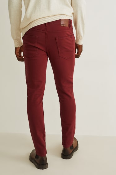 Uomo - Pantaloni - slim fit - Flex - LYCRA® - rosso scuro