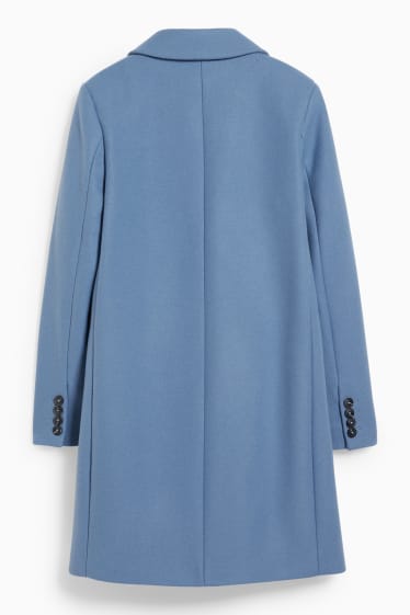 Femmes - Manteau avec épaulettes - laine mélangée - bleu