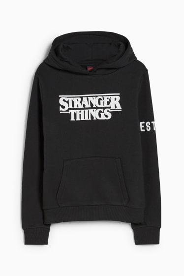 Enfants filles - Stranger Things - sweat à capuche - noir