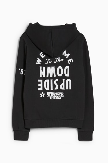 Enfants filles - Stranger Things - sweat à capuche - noir