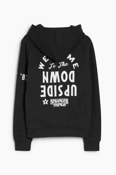 Enfants - Stranger Things - sweat à capuche - noir