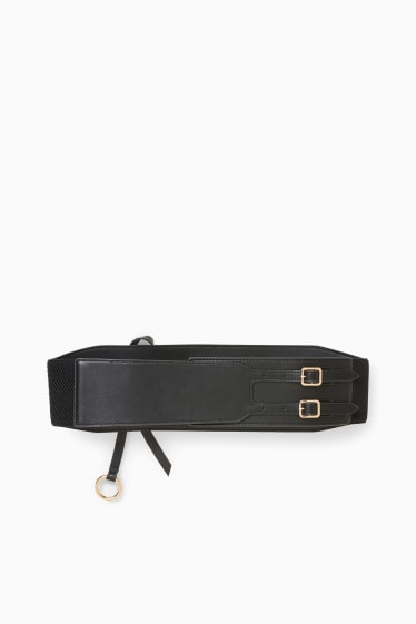 Women - Waist belt - faux leather - black