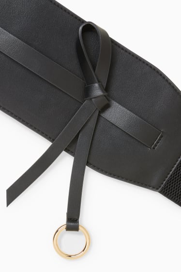Women - Waist belt - faux leather - black