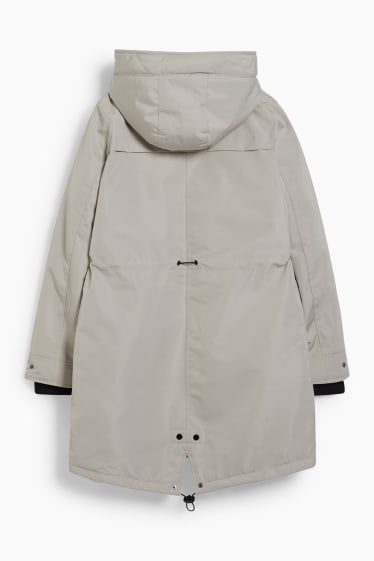 Dames - Parka met capuchon - crèmekleurig