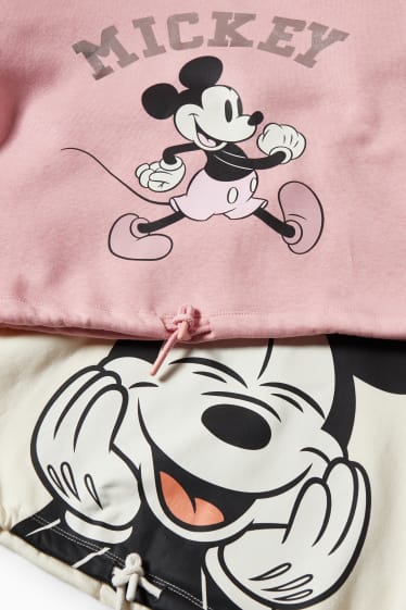 Enfants - Coupe ample - lot de 2 - Mickey Mouse - sweat à capuche - blanc / rose