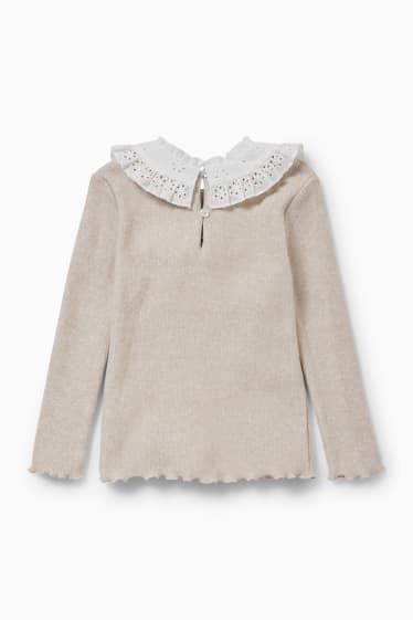 Enfants filles - Haut chaud à manches longues - beige