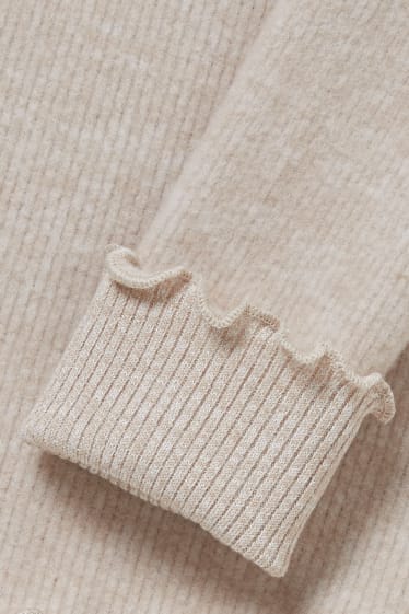 Enfants filles - Haut chaud à manches longues - beige