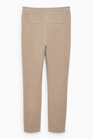 Women - Cloth trousers - mid-rise waist - 4 Way Stretch - LYCRA® - taupe