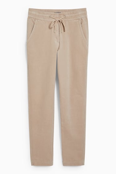 Women - Cloth trousers - mid-rise waist - 4 Way Stretch - LYCRA® - taupe