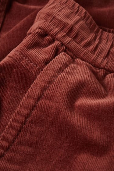 Dámské - Plátěné kalhoty - mid waist - 4 Way Stretch - LYCRA® - hnědá
