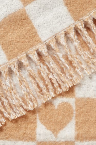 Women - CLOCKHOUSE - fringed scarf - check - beige