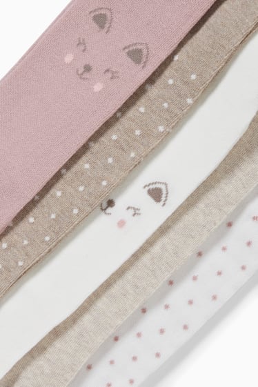Bébés filles - Lot de 5 paires - collants pour bébé - blanc