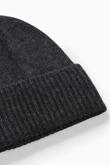 Men - Cashmere hat - dark gray