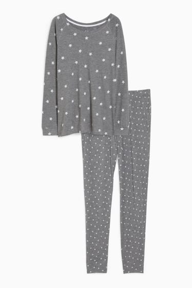 Mujer - Pijama estampado - gris jaspeado