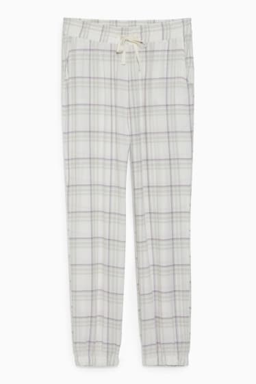 Women - Pyjama bottoms - check - beige
