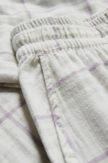 Women - Pyjama bottoms - check - beige