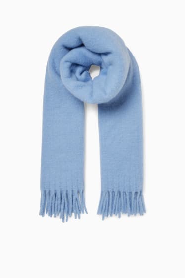 Teens & young adults - CLOCKHOUSE - fringed scarf  - light blue